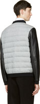 Thumbnail for your product : Valentino Grey Leahter-Sleeved Quilted Bomber