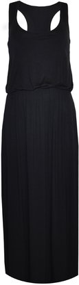 VIP Womens Ladies Jersey Racerback Long Puff Maxi Dress Skirt (8/10 (uk 12/14), Black)