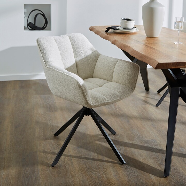 Dunelm Henson Swivel Dining Chair, Boucle Ivory ShopStyle