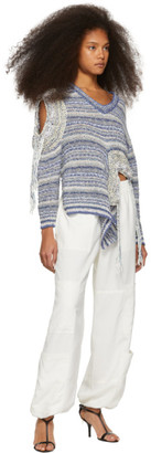 Stella McCartney Blue and White Asymmetric Sweater
