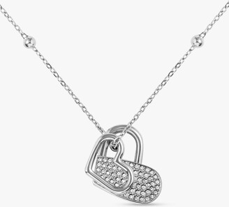 BOSS Dinya Collection Monogram Lock Heart Chain Necklace, Silver at John  Lewis & Partners