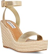 Thumbnail for your product : Steve Madden Upstage Wedge Sandal (Gold Leather) Women's Shoes