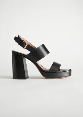 And other stories Leather Block Heeled Platform Sandals