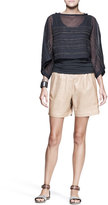 Thumbnail for your product : Brunello Cucinelli Nappa Leather Midi Shorts