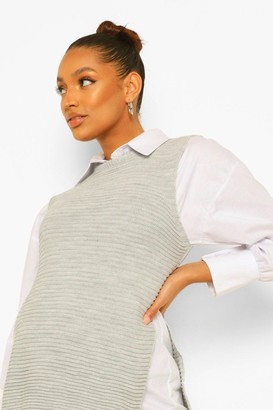 boohoo Maternity Side Split Sleeveless Knitted Sweater