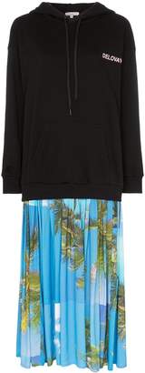 Natasha Zinko delovaya cotton and palm print hoodie dress