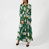 Diane von Furstenberg Women's Bethany Cinch Sleeve Maxi Dress Boswell Ivory