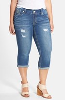 Thumbnail for your product : 7 For All Mankind Seven7 Distressed Rolled Cuff Crop Skinny Jeans (Bishop) (Plus Size)