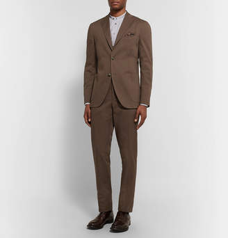 Boglioli Brown Slim-Fit Unstructured Stretch-Cotton Twill Suit Jacket