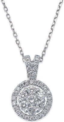 Macy's Diamond Circle Pendant Necklace in 14k White Gold (1/2 ct. t.w.)
