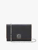 Thumbnail for your product : Loewe Anagram-embellished grained-leather wallet-on-chain