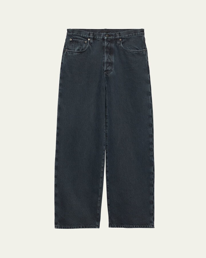 Men's Overdyed Denim Wide-Leg Jeans