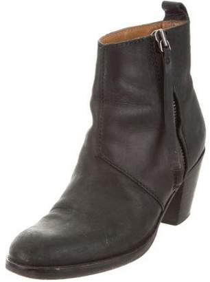 Acne Studios Leather Round-Toe Ankle Boots