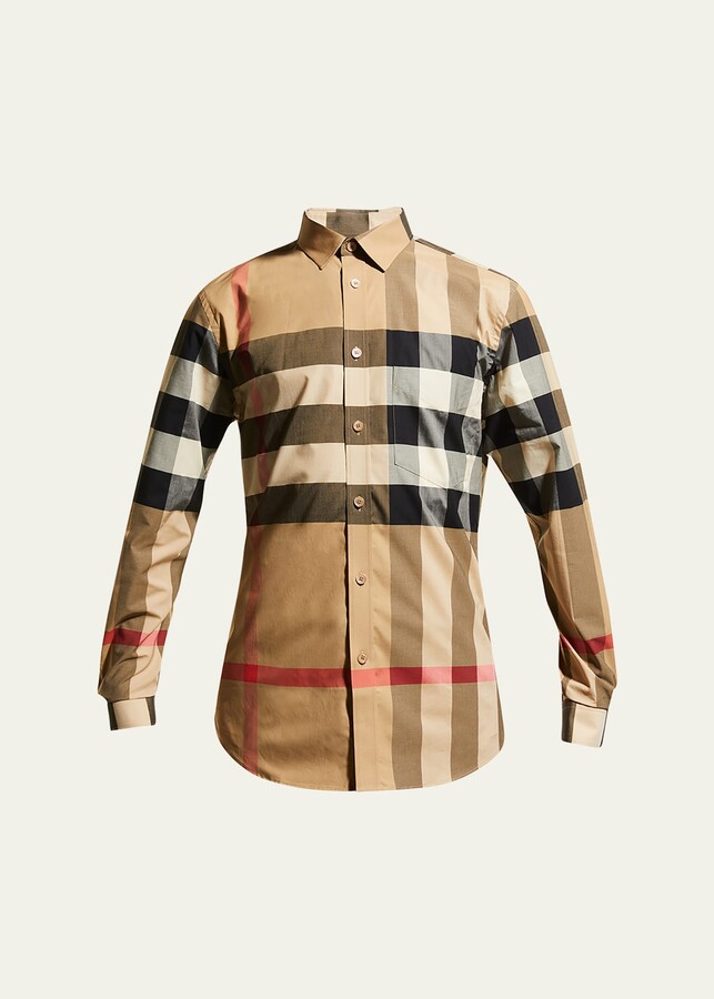 Burberry Large Check Mens Shirt | Shop the world's largest 