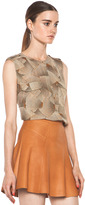 Thumbnail for your product : A.L.C. Juli Silk Blouse in Gold Fans