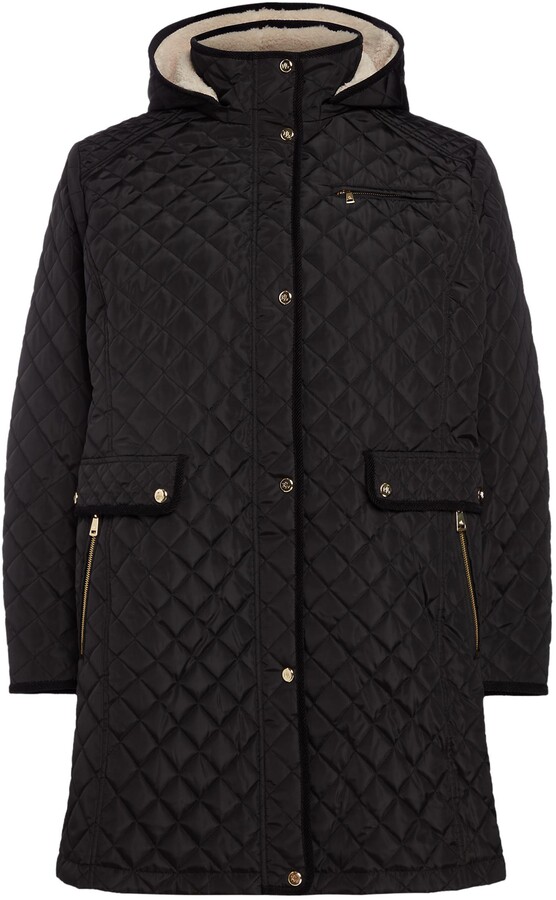 Lauren Ralph Lauren Quilted Coat with Faux Shearling Lining ShopStyle Plus Size Outerwear