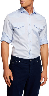 double pocket solid denim shirt