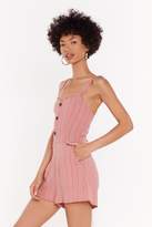 Thumbnail for your product : Nasty Gal Womens You Could Be Line Striped Button-Down Playsuit - pink - 14