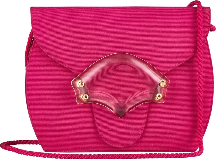 Renaud Pellegrino 1980s Pink Moire Bag With Acrylic Clasp