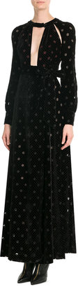 Maison Margiela Embroidered Maxi Dress with Cut-Out