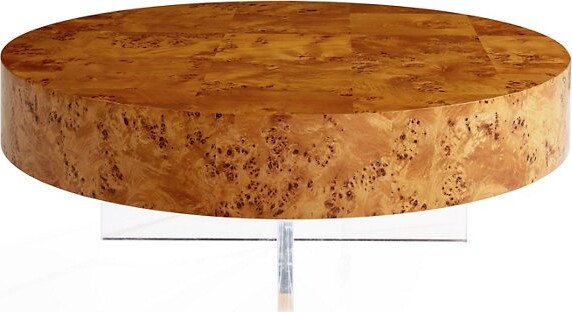Jonathan Adler Bond Round Cocktail Table in Brown