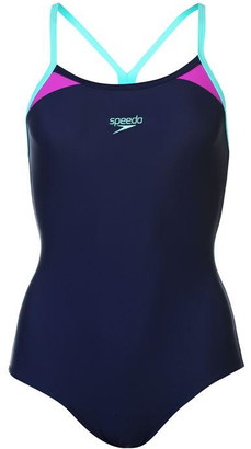 speedo marl racer swimsuit ladies