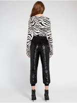 Thumbnail for your product : Alice + Olivia DELAINA ZEBRA PRINT CROP TOP