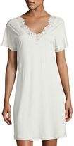 Thumbnail for your product : Hanro Livia Short-Sleeve Lace-Trim Gown
