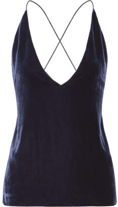 Dion Lee Velvet And Crepe Camisole - Midnight blue