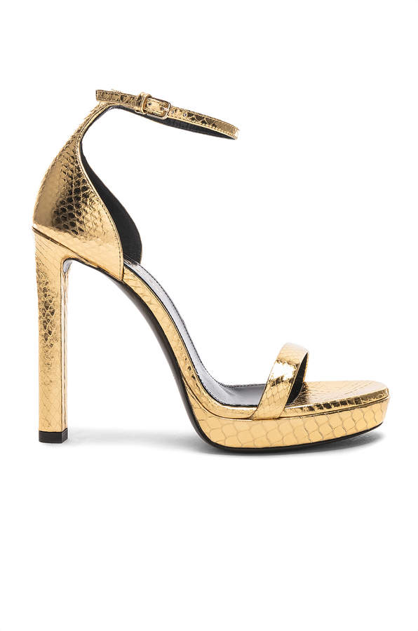 saint laurent gold heels