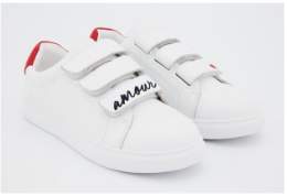 Bons Baisers De Paname Bons Baisers de Paname - White Leather Love Womens Sneakers - 40 | leather | white - White/White