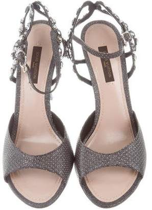 Louis Vuitton Jewel-Embellished Ankle Strap Sandals