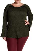 Thumbnail for your product : Planet Gold Long Bell Sleeve Ruffled Tee (Plus Size)