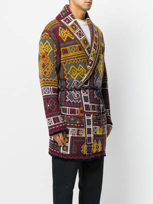 Nuur long patterned cardigan