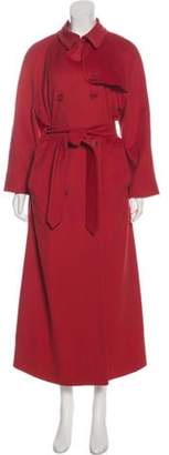 Burberry Long Wool Blend Coat Red Long Wool Blend Coat