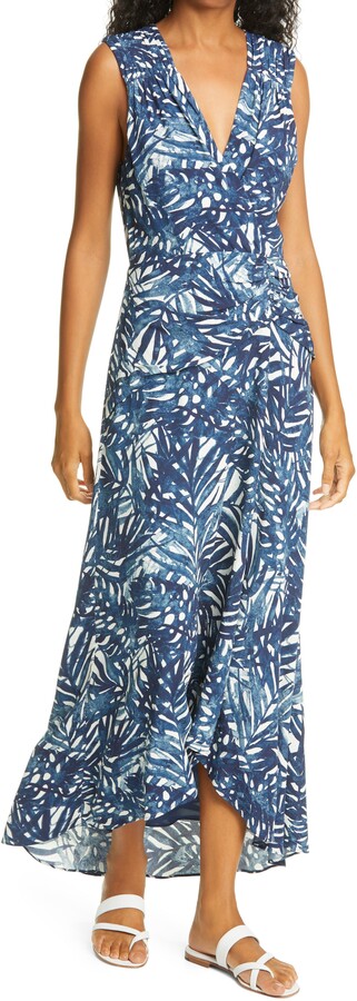 oasis stripe and palm halter dress