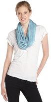 Thumbnail for your product : Calvin Klein blue and grey striped jersey infinity scarf