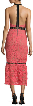 ABS by Allen Schwartz Lace Halter Cocktail Dress