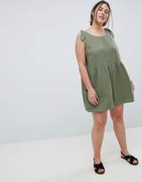Thumbnail for your product : ASOS Curve DESIGN Curve Smock Playsuit With Tie Shoulder