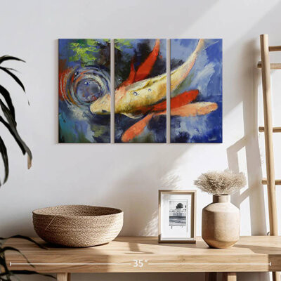 Ebern Designs Koi And Water Ripples