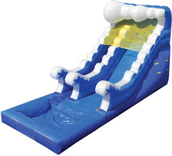Jingo Jump 14' H x 27' L Inflatable Ocean Water Slide with Air Blower
