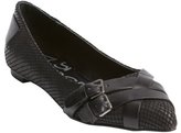 Thumbnail for your product : Kelsi Dagger black snake embossed leather 'Nabia' buckle detail flats
