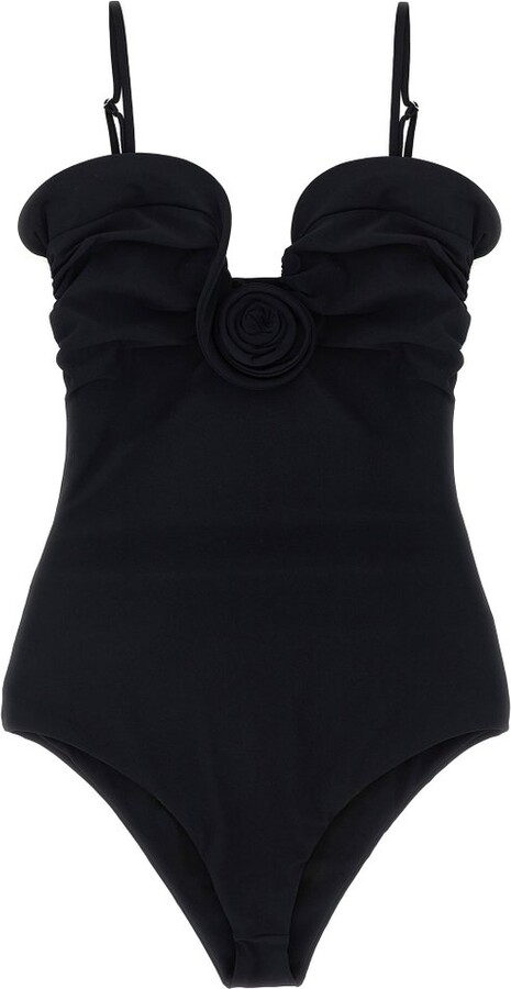 Magda Butrym Sculptural Rose Bustier Swimsuit