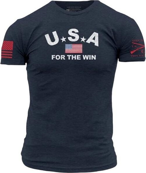 Men's Grunt Style USA For The Win T-Shirt Small Navy