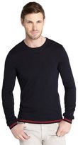 Thumbnail for your product : Gucci navy and red cotton crewneck sweater