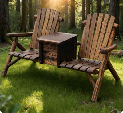 Dovecove Double Adirondack Chair (Rustic Brown)