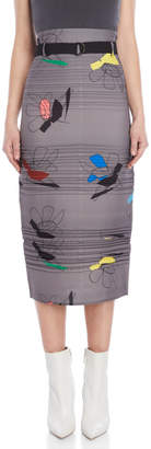 Tela Grey High-Waisted Pleated Skirt