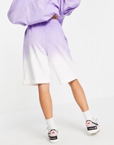 Thumbnail for your product : Collusion Unisex oversized shorts in reverse fabric purple ombre co