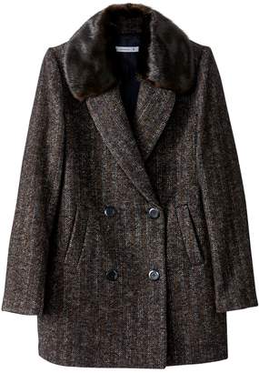La Redoute COLLECTIONS Wool Blend Coat with Faux Fur Collar