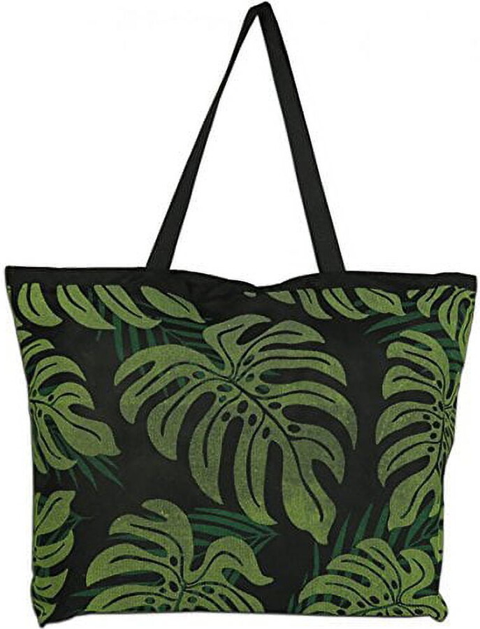KC Hawaii Monstera Palm Two Tone Tote Handbag